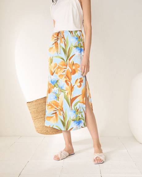 High-Rise A-Line Midi Skirt