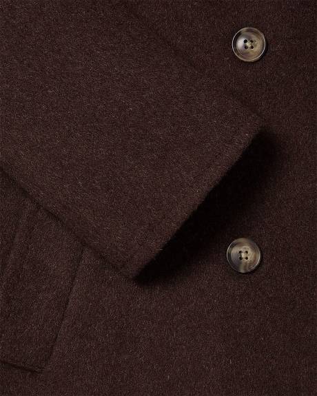 Wool-Blend Long Double-Breasted Coat