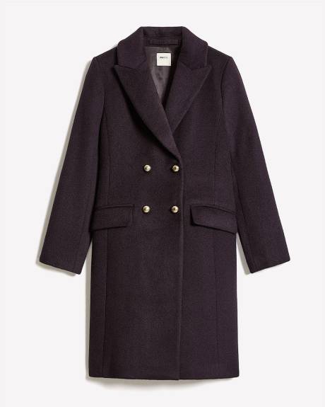 Wool-Blend Long Double-Breasted Coat