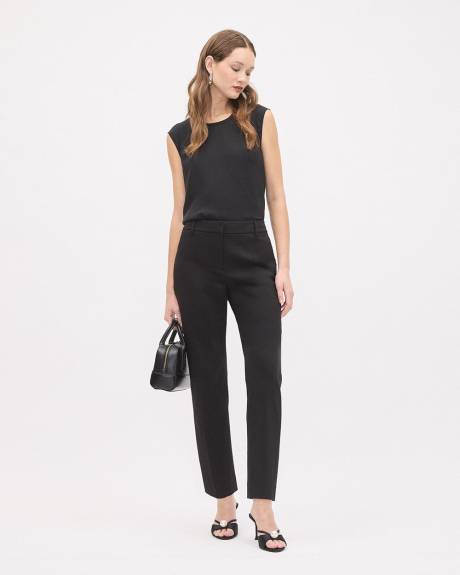 Blouse à Manches Très Courtes et Col Rond