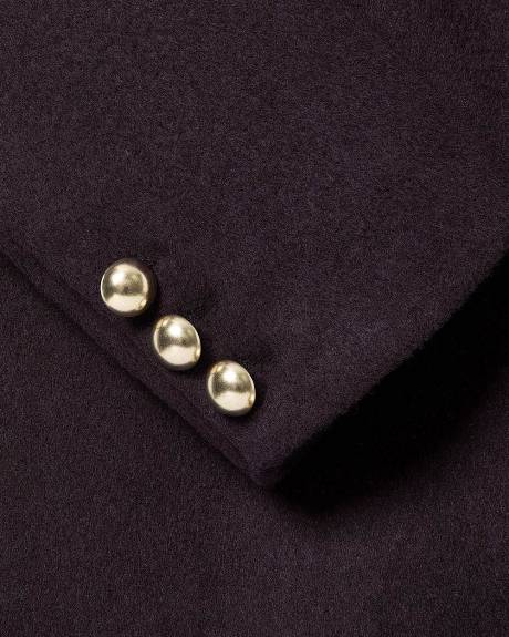 Wool-Blend Long Double-Breasted Coat