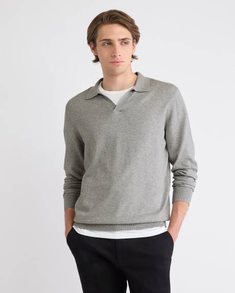 Long-Sleeve Sweater with Johnny Collar