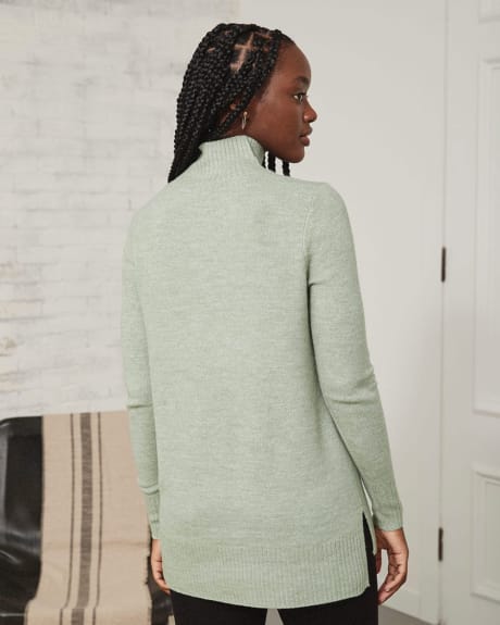 Spongy Knit Tunic with High-Low Effect