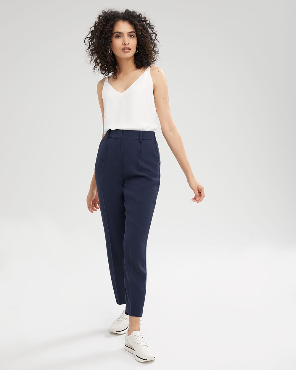 High-Waist Tapered Pant with Elastic Back | RW&CO.