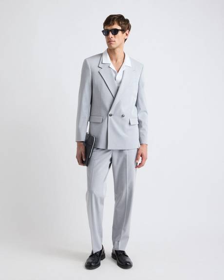 Pantalon de Complet Gris P&acirc;le &agrave; Coupe D&eacute;contract&eacute;e