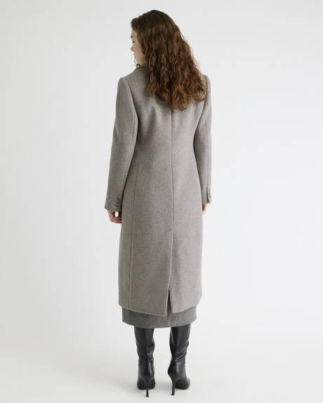 Wool-Cashmere Blend Long Double-Breasted Coat