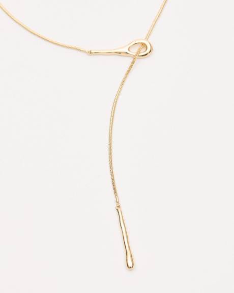 Long Necklace with Teardrop Pendant