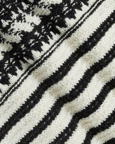 Robe Mini Sans Manches &agrave; Col Carr&eacute; en Mailles de Fantaisie