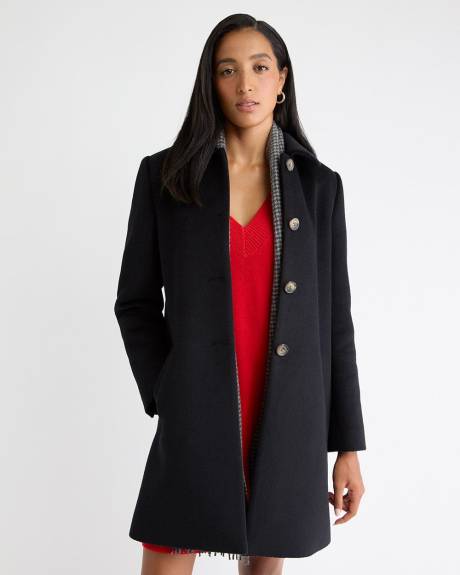 Wool-Blend Preppy Coat