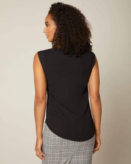 Silky crepe Cap Sleeve Blouse