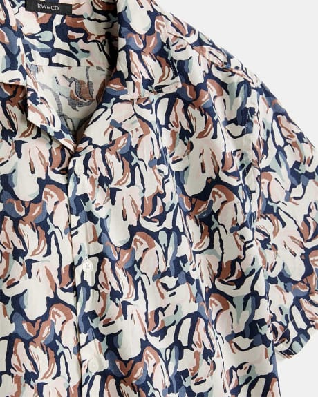 Tailored Fit Camp Collar Floral Shirt