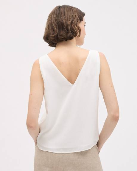 Blouse Sans Manches &agrave; Col V