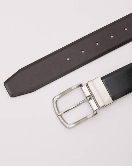 Black and Brown Reversible Leather Belt