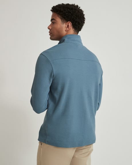 Half-Zip Mock-Neck Sweater With Chest Pocket