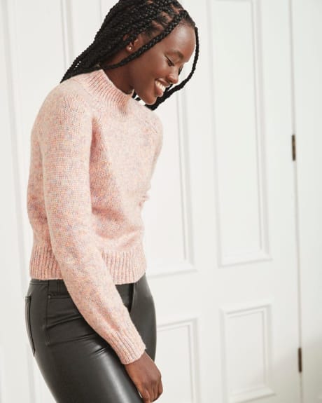 Cropped Novelty Sweater with Raglan Sleeves