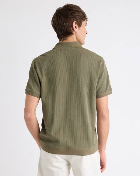 Short-Sleeve Ribbed Polo