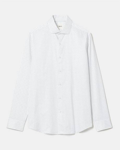 Chemise Habill&eacute;e &agrave; Coupe &Eacute;troite &agrave; Micro Motif de Carr&eacute;s