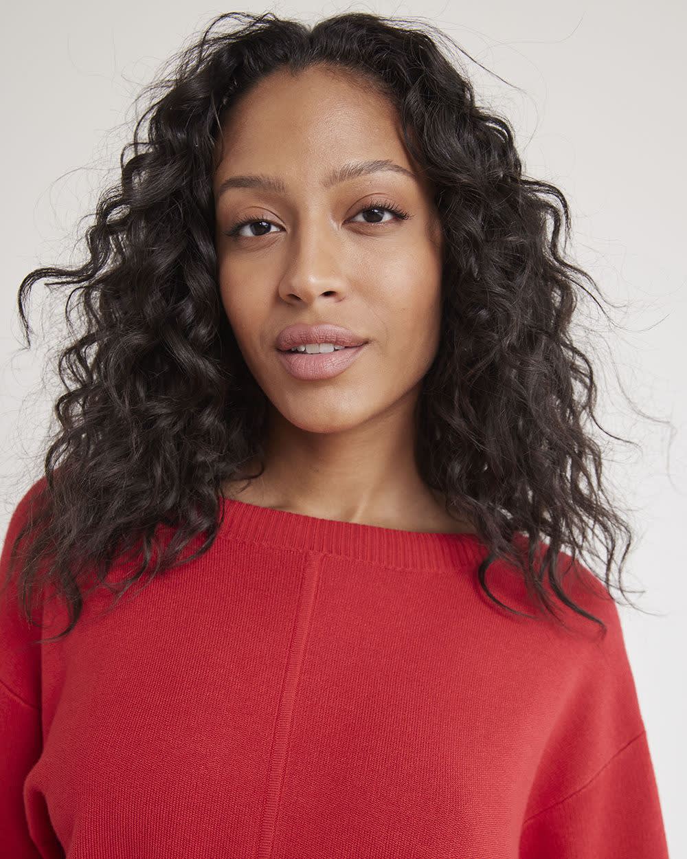 Crop Sweater with Long Dolman Sleeves RW&CO.