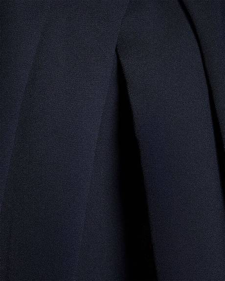 Mix-Media Extended-Sleeve Crew-Neck Blouse