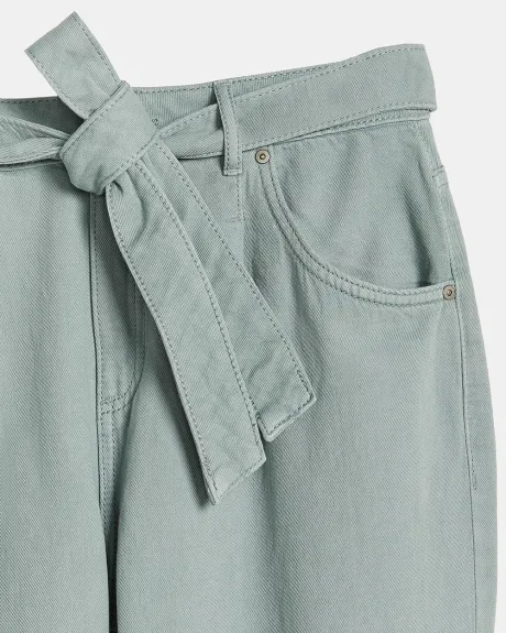 Jeans Paperbag à Taille Haute et Jambe Fuselée - 28 "