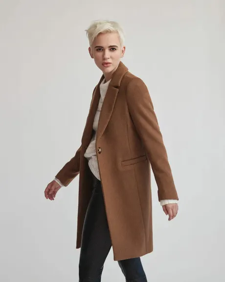 Classic Wool Blend One Button Coat