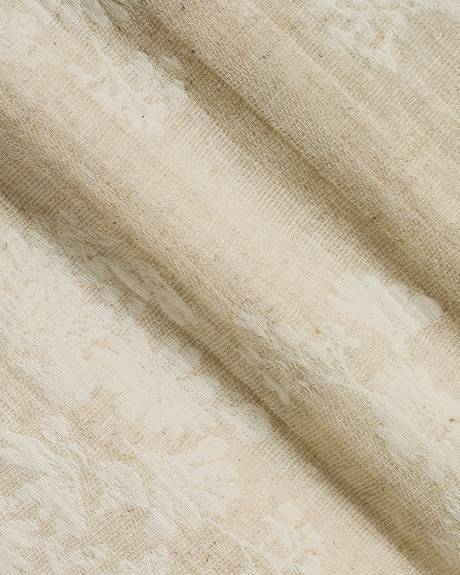 Chemise &agrave; Motif Jacquard &agrave; Manches Courtes et Col Camp