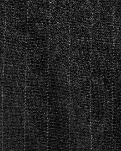 Pantalon Habillé Rayé à Jambe Fuselée Plissée