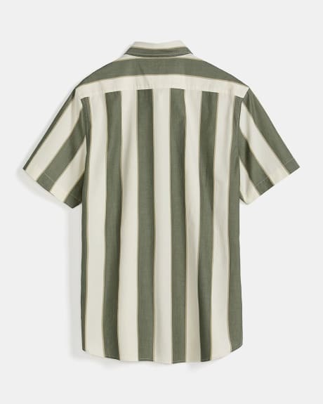 Tailored Fit Short Sleeve Bold Stripes Shirt