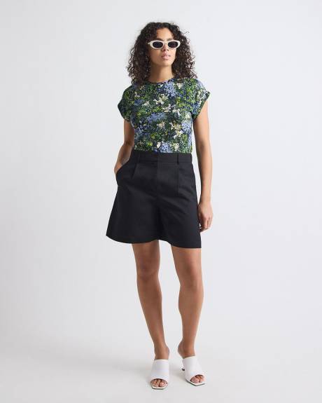 T-Shirt Classique &agrave; Col Rond et Manches Tr&egrave;s Courtes