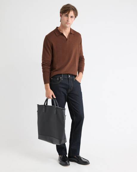 Long-Sleeve Sweater with Johnny Collar