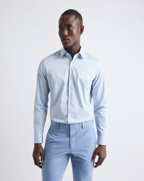Slim-Fit Denim-Like Dress Shirt