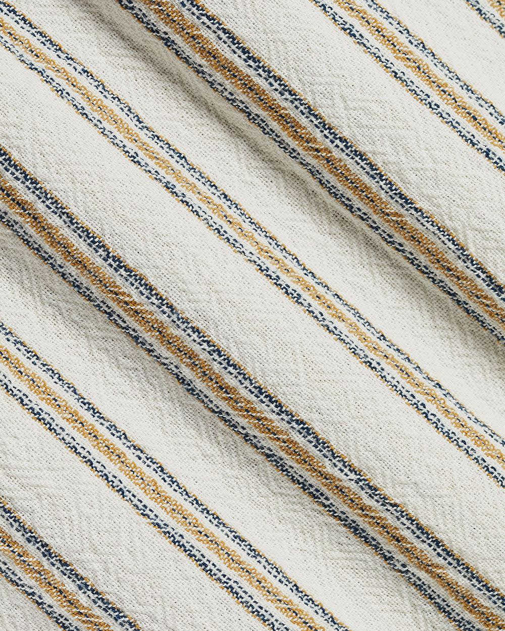 Striped Regular-Fit Short-Sleeve Cotton Shirt with Camp