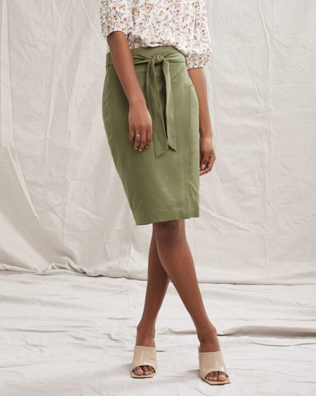 Linen High-Waisted Wrap Skirt