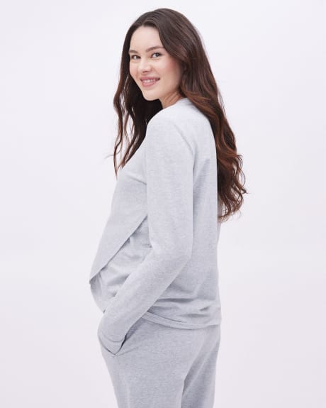 Nursing Relaxed-Fit French Terry Sweatshirt - Thyme Maternity