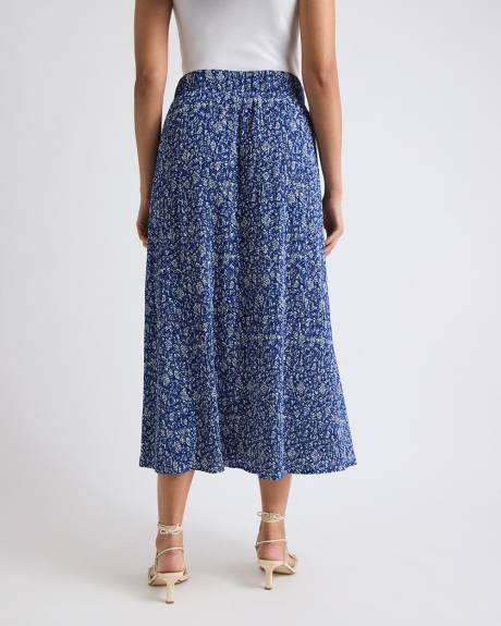 High-Rise Flare Midi Skirt