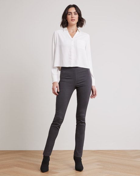 Long-Sleeve Buttoned-Down Crepe Blouse