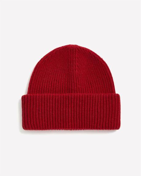 Wool-Blend Ribbed Beanie