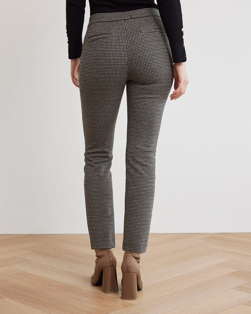 Straight-Leg Mid-Rise Checkered Ankle Pant | RW&CO.