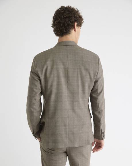 Slim-Fit Wool Plaid Suit Blazer