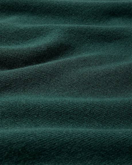 Mini-Robe en Tricot à Manches Longues et Col Johnny