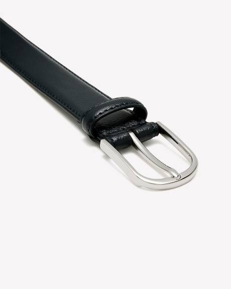 Ceinture habillée en Cuir avec Boucle Arrondie