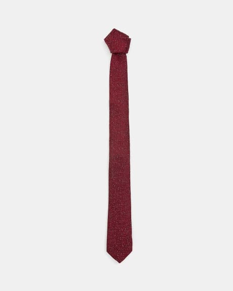 Skinny Red Tie with White Dots