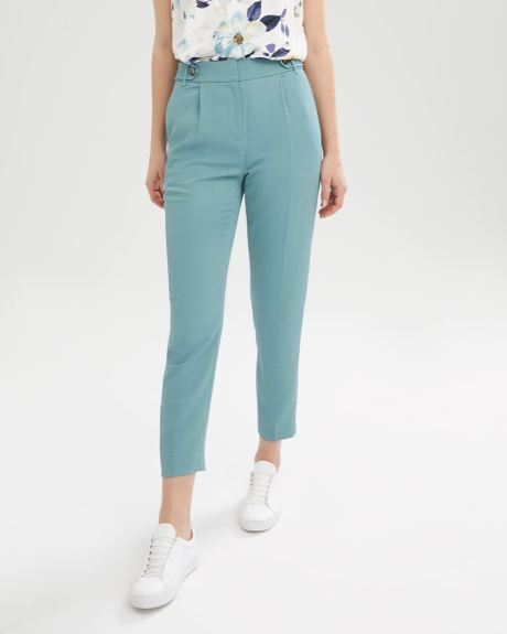 Textured High-Waisted Tapered-Leg Pant - 28"