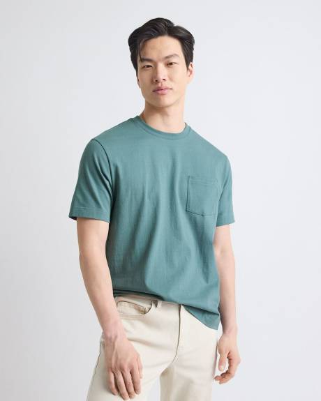 T-Shirt essentiel à Manches Courtes et Col Rond avec Poche