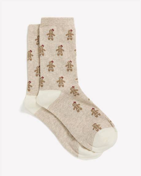 Crew Socks with Gingerbread Cookies