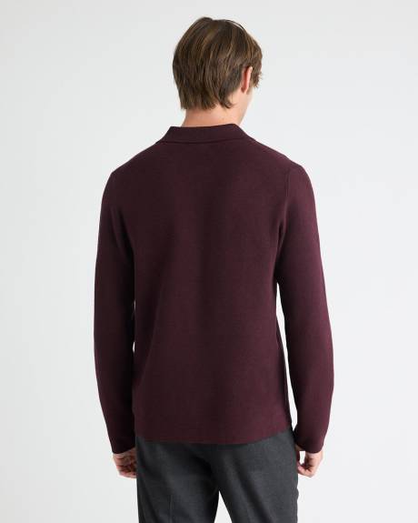 Long-Sleeve Half-Zip Polo Sweater