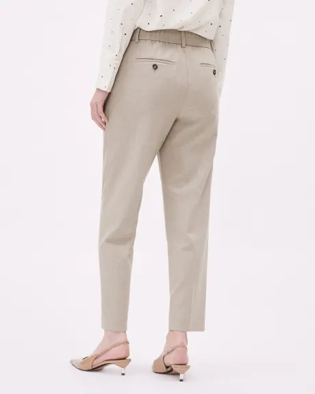 Straight-Leg Mid-Rise Taupe Ankle Pant