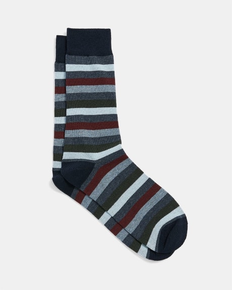 Light Blue Striped Socks