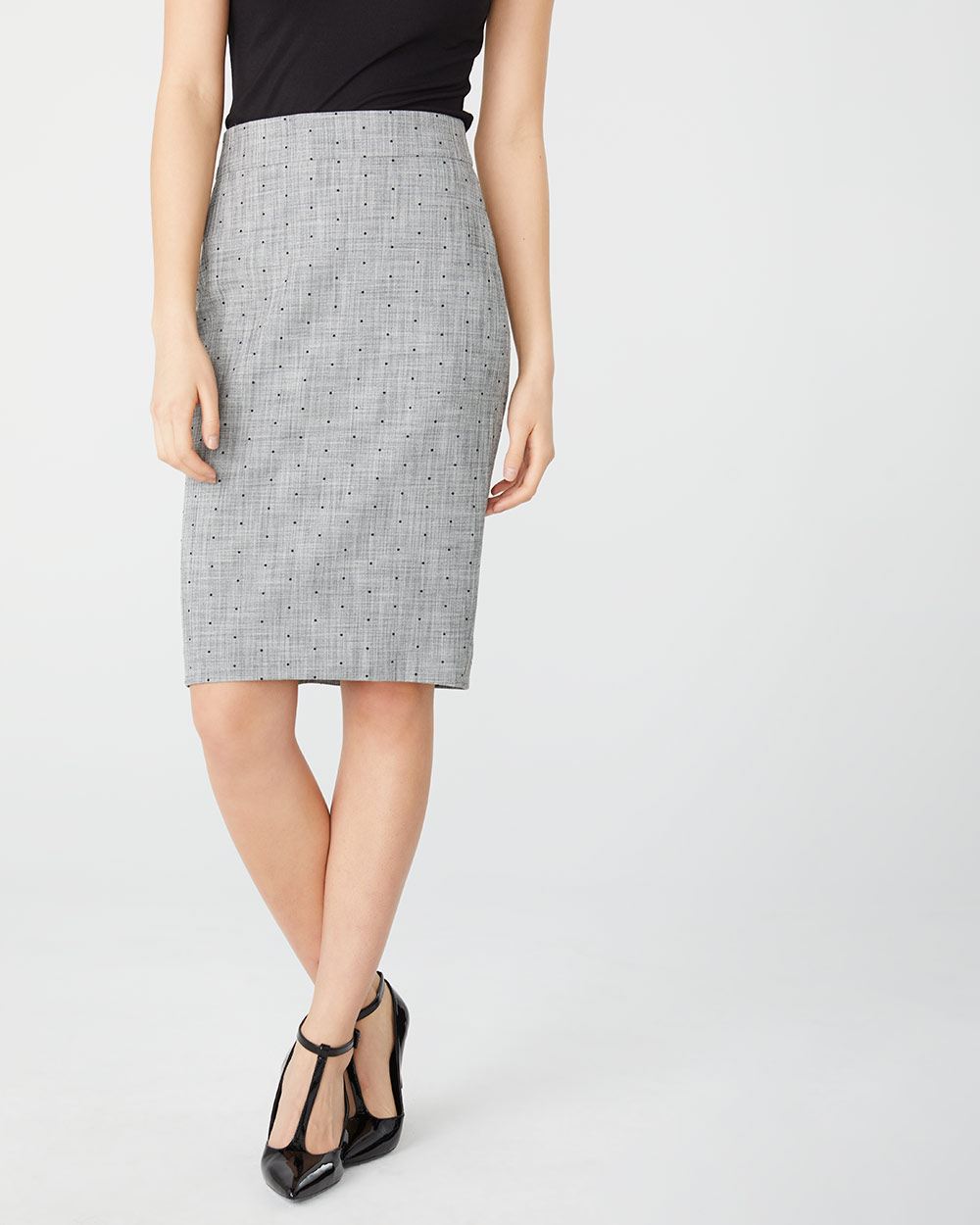 High-waist crosshatch dot pencil skirt | RW&CO.