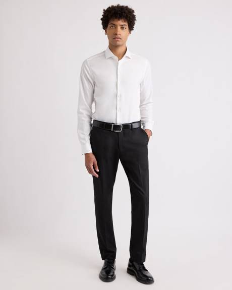 Slim-Fit White Twill Dress Shirt
